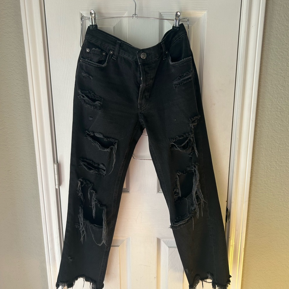 We The Free Black Distressed Jeans